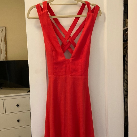 NBD Dresses & Skirts - Red Semi Open Back Dress